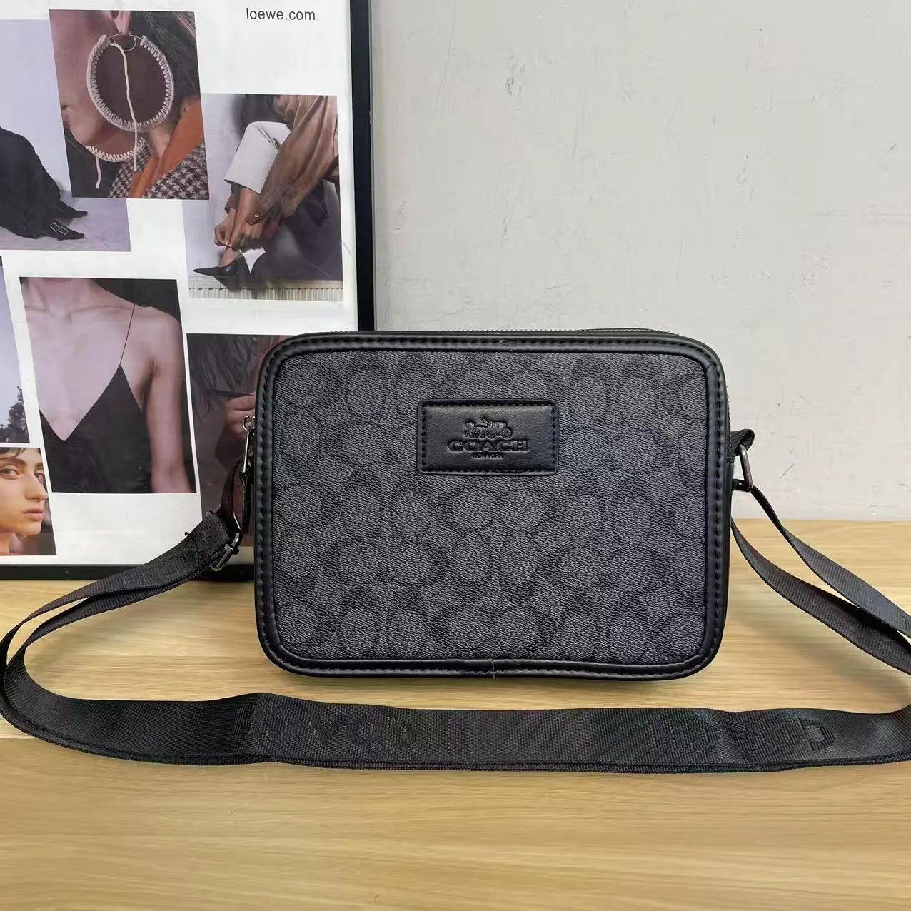 Coach 95032 Camera Bag in Beige & Grey & Black · view 3