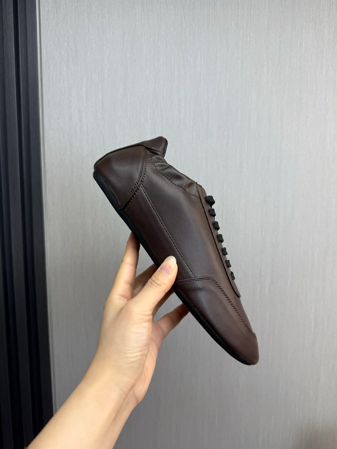 Prada Cowhide Quilted Round-Toe Sneakers in Brown · view 7