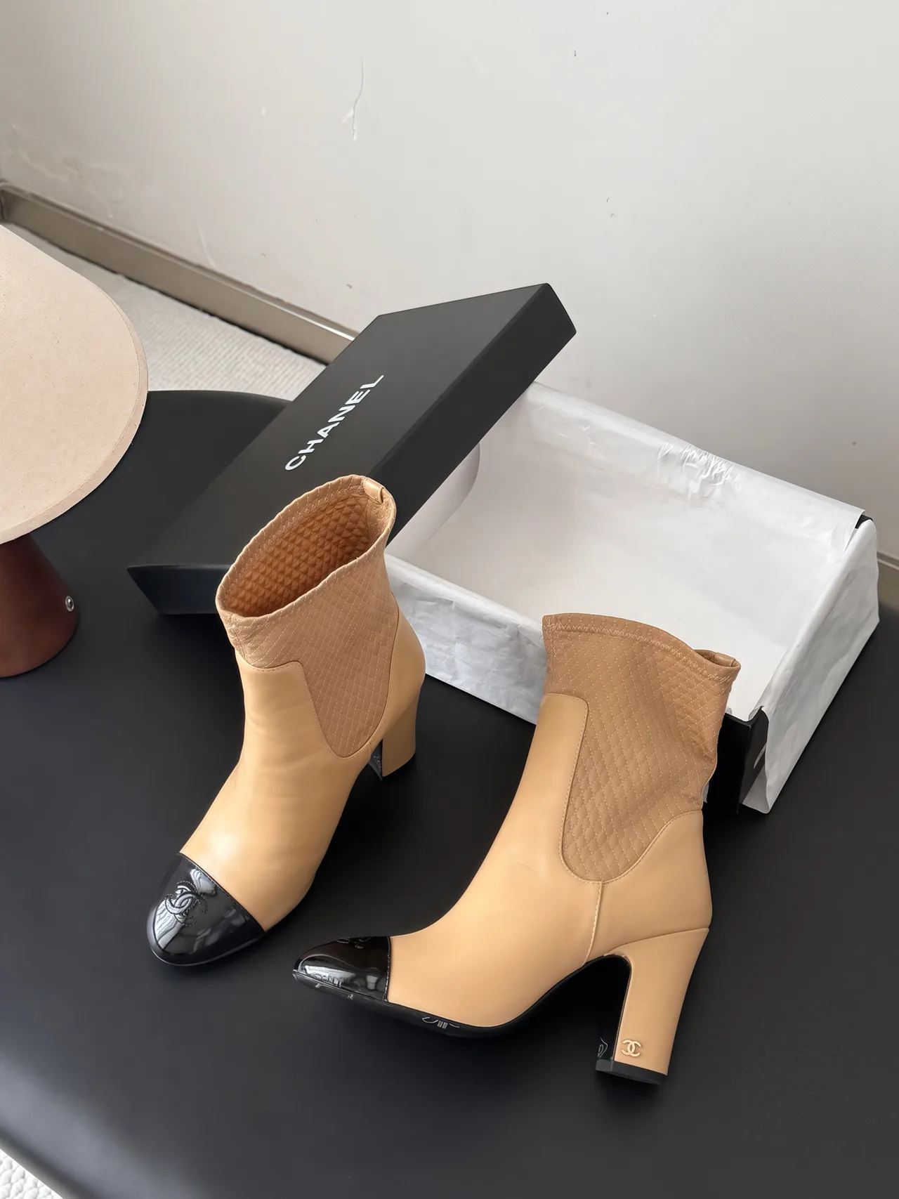Chanel Cowhide Boots in Tan · view 4