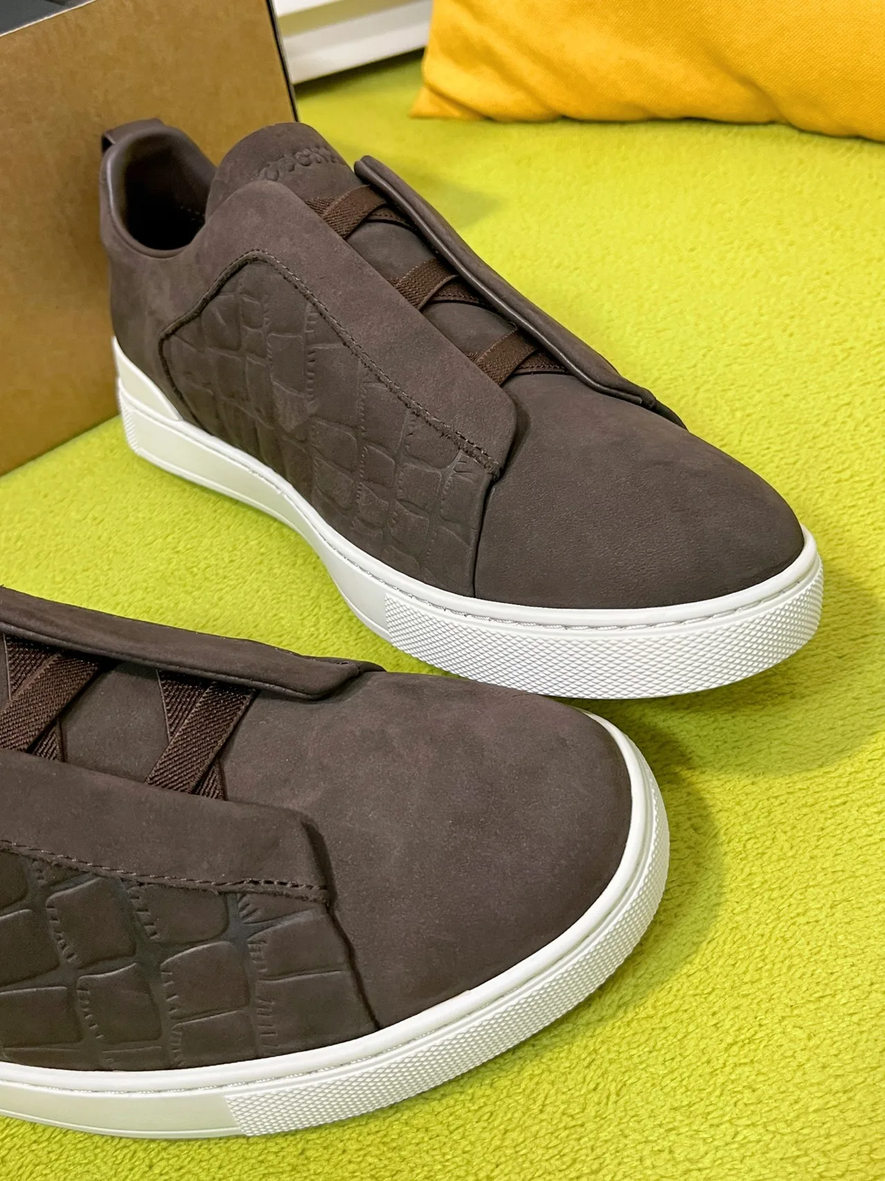 Zegna Triple Stitch Sneakers in Brown · view 7
