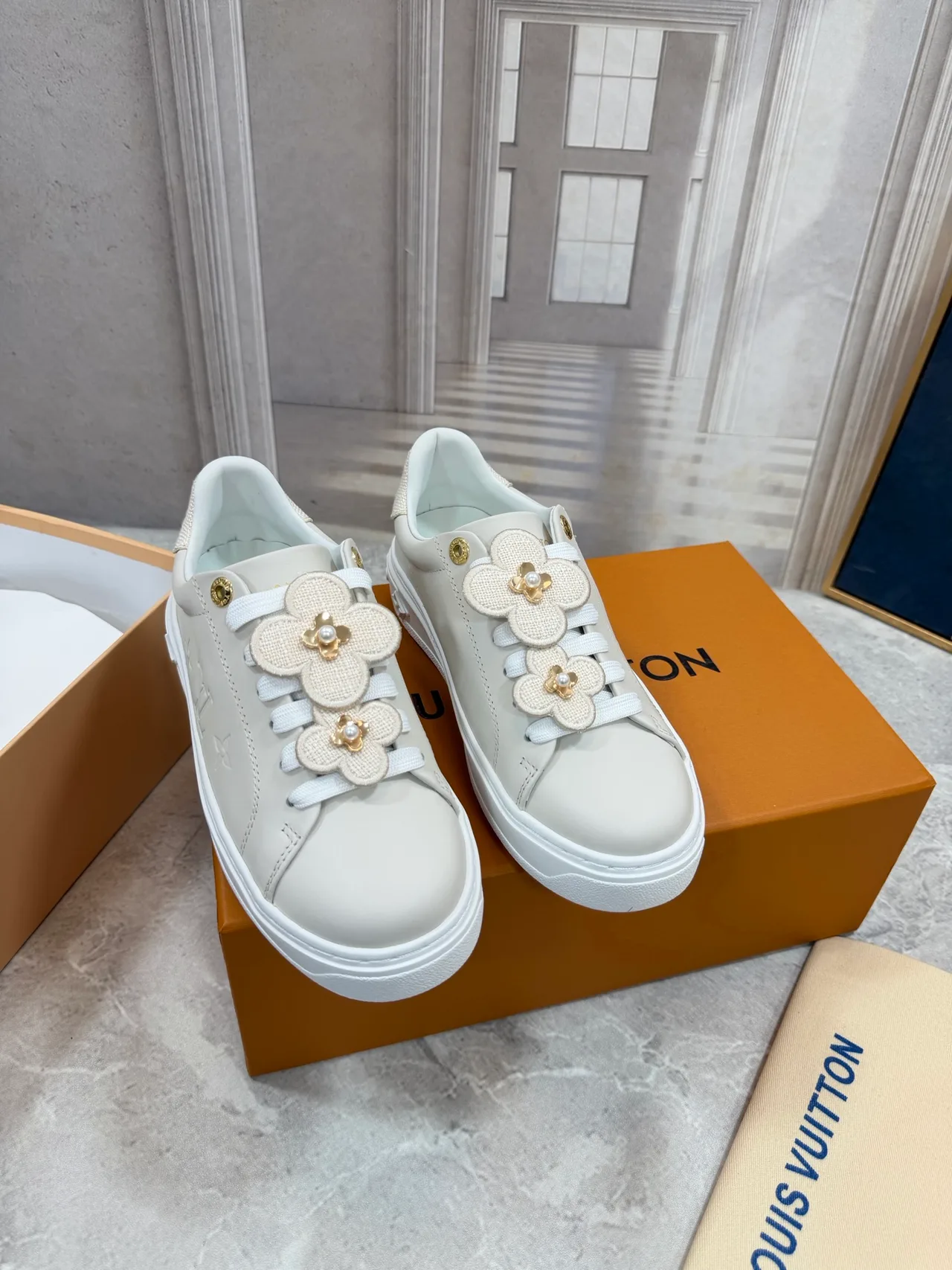 Louis Vuitton Smooth Sneakers in Grey · view 1