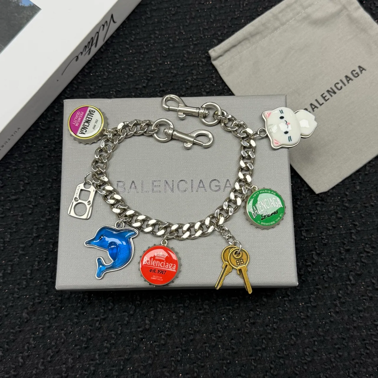 Balenciaga Charm Chain in Silver · view 2