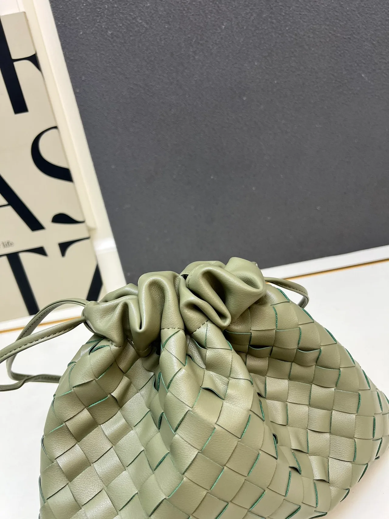 Bottega Veneta Woven Shoulder Bag in Green · view 5