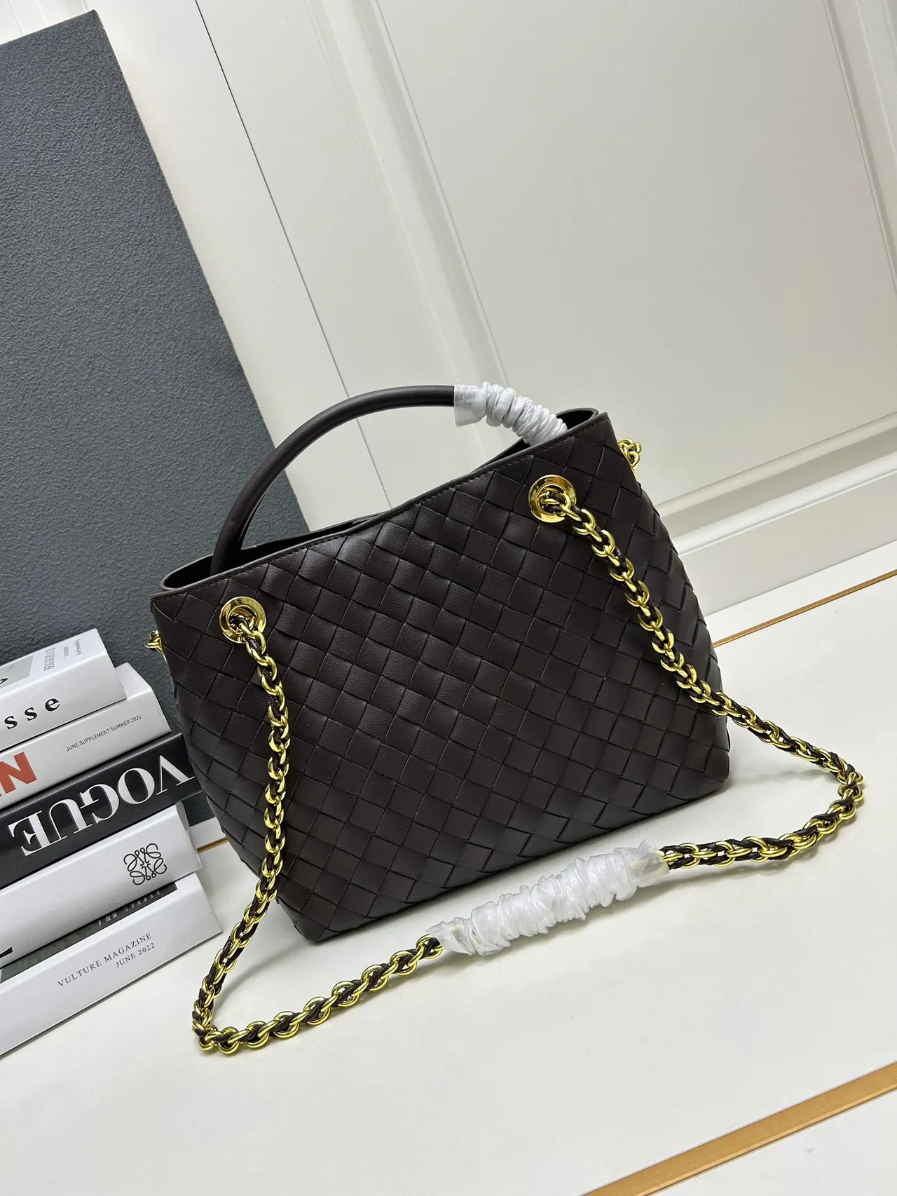 Bottega Veneta Woven Tote in Brown · view 3