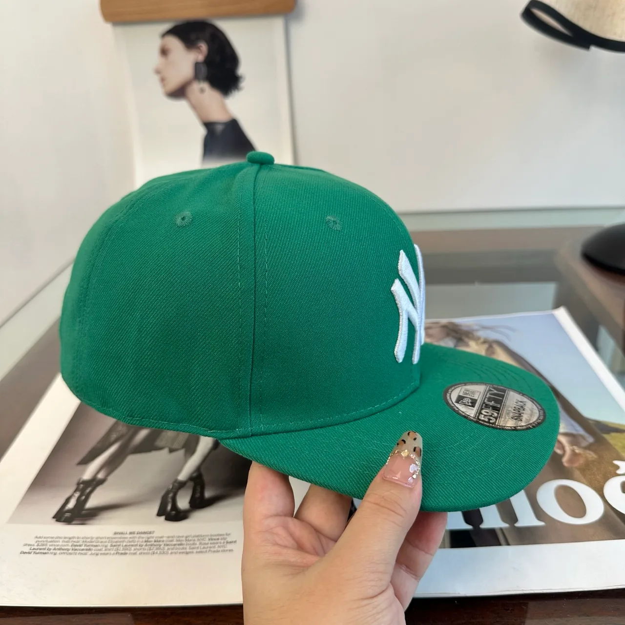 New Era NY Cap in Black & Grey & Green & Red · view 7