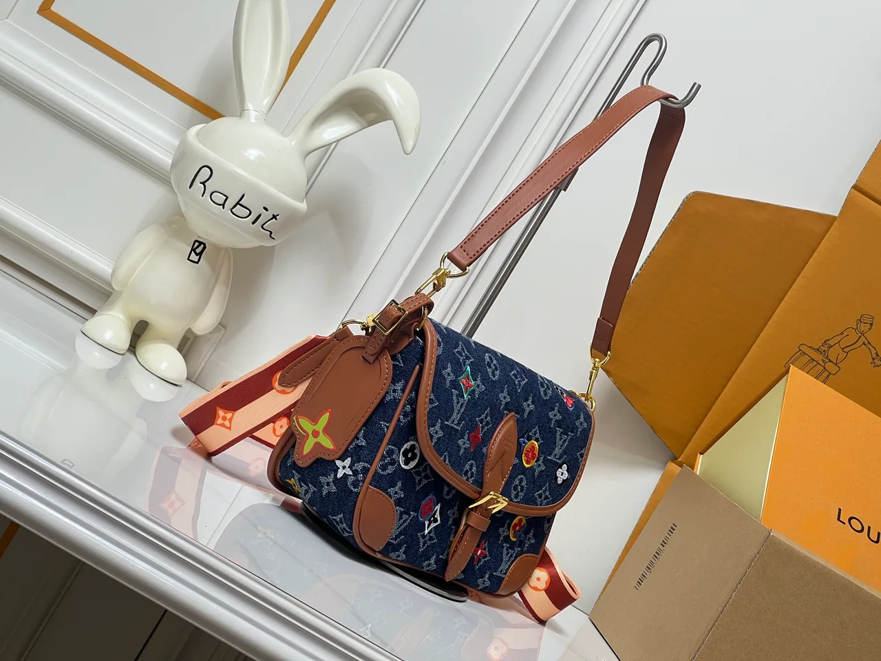 Louis Vuitton Cowhide Baguette Shoulder Bag in Blue · view 1
