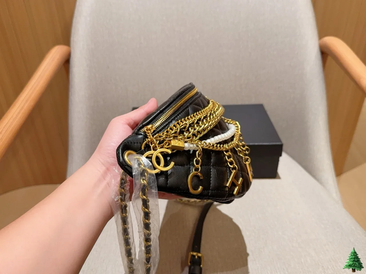 Chanel Chain Belt Bag in Black · view 6