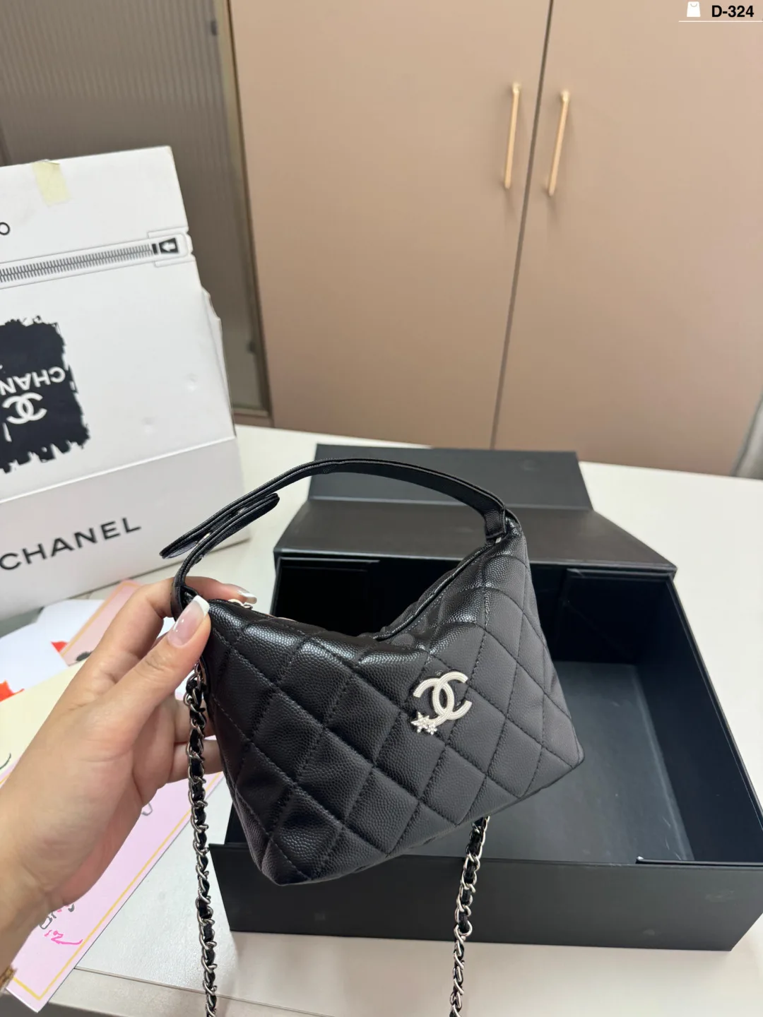 Chanel Quilted Bucket Bag in Black · view 2