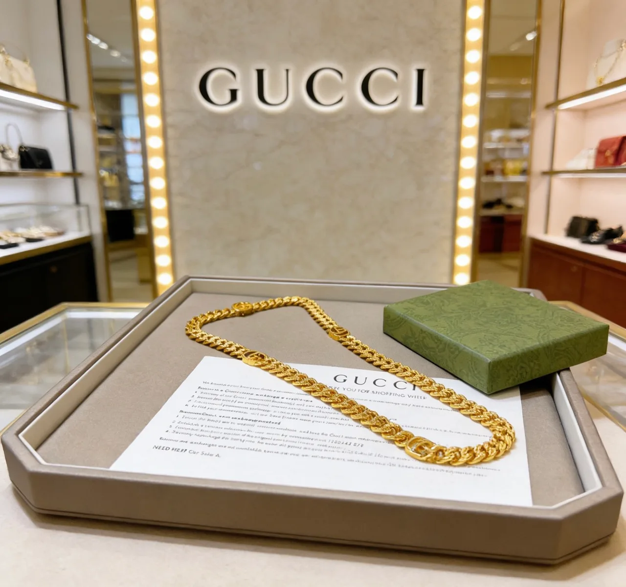 Gucci Glossy Chain Necklace in Gold · view 1