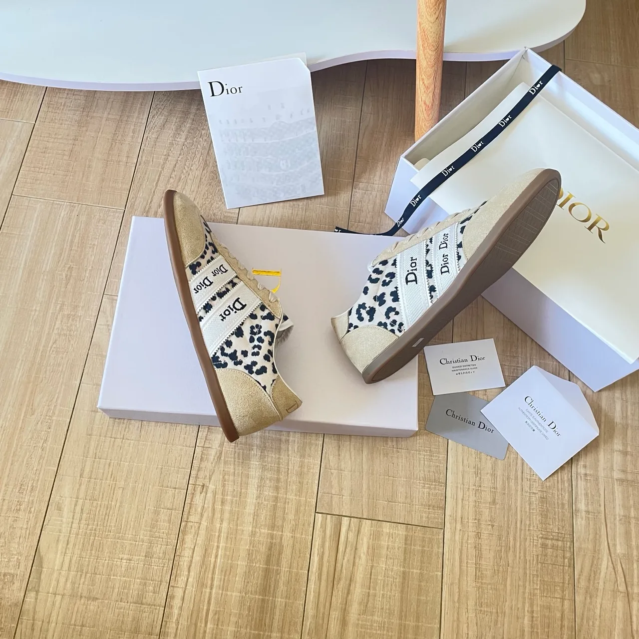 Dior Leather Sneakers in Beige · view 6