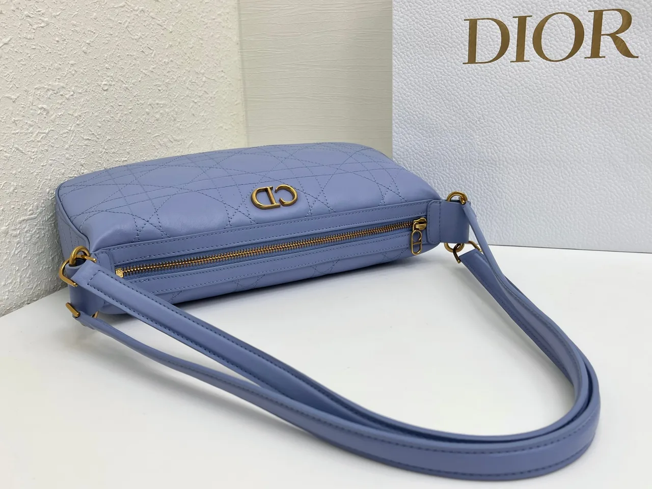 Dior Quilted Hobo Bag in Blue · view 4