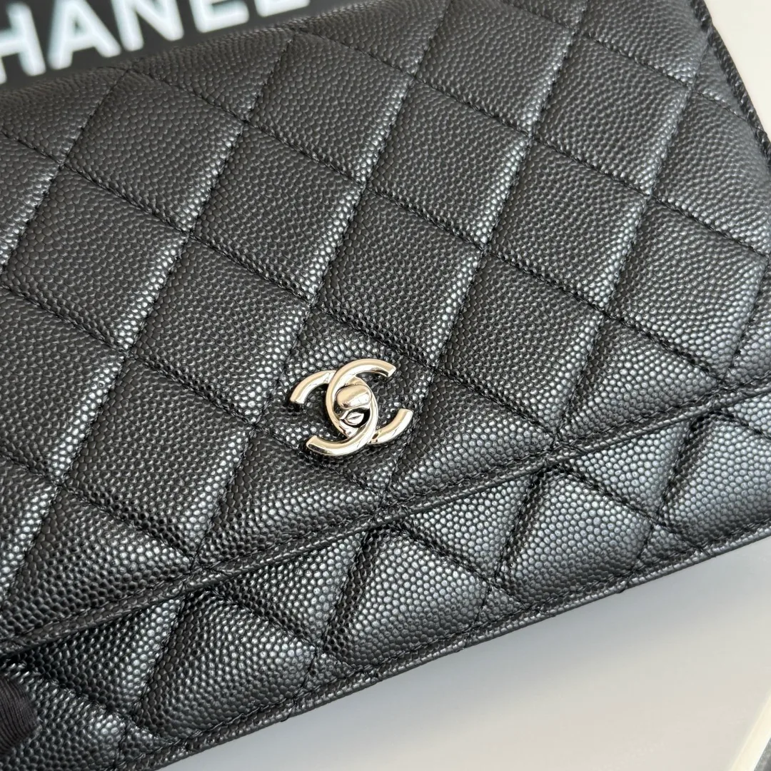 Chanel Calfskin Quilted Clutch in Black · view 6