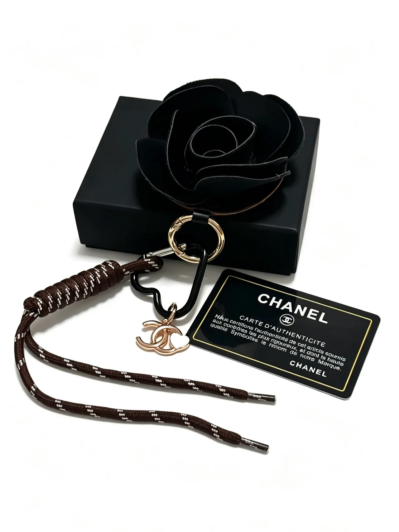 Chanel Rose Bag Charm in Black · view 4