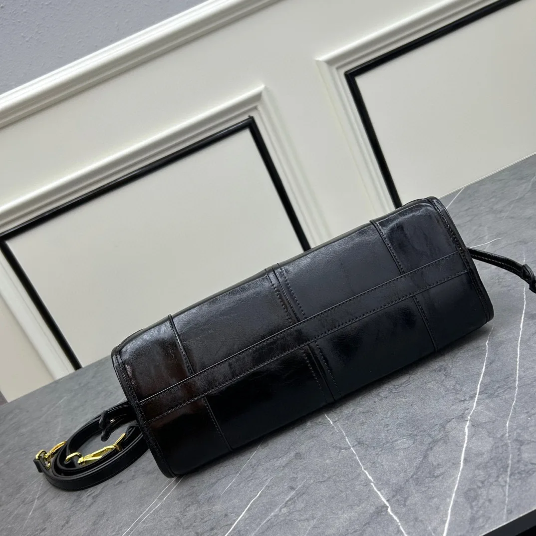 Prada Glossy Belted Top-Handle Bag in Black · view 6