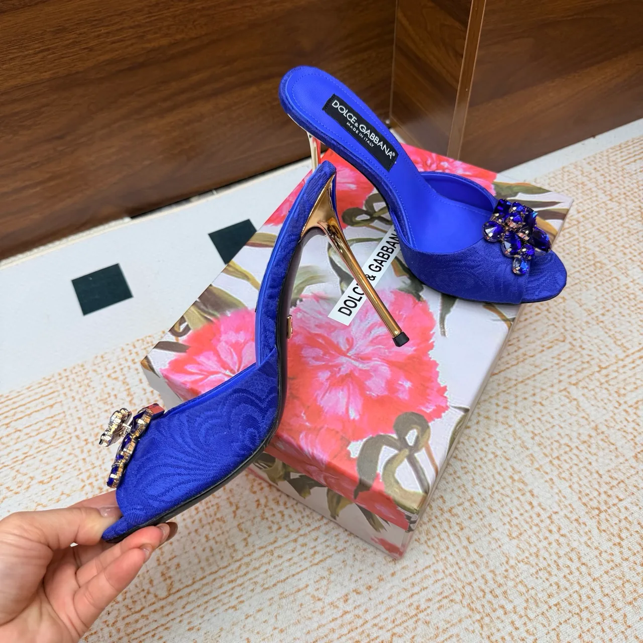 Dolce & Gabbana Heeled Mules in Blue · view 7