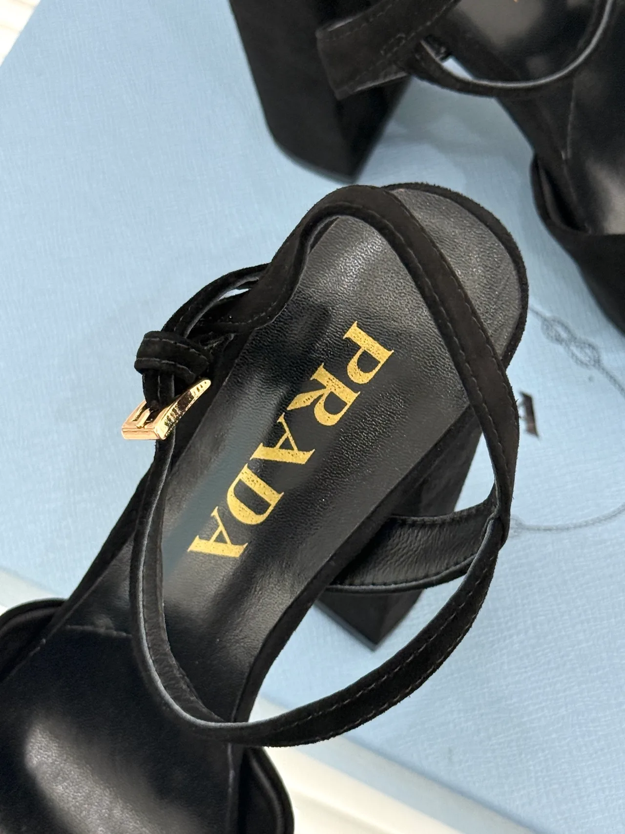 Prada Denim Sandals in Black · view 8