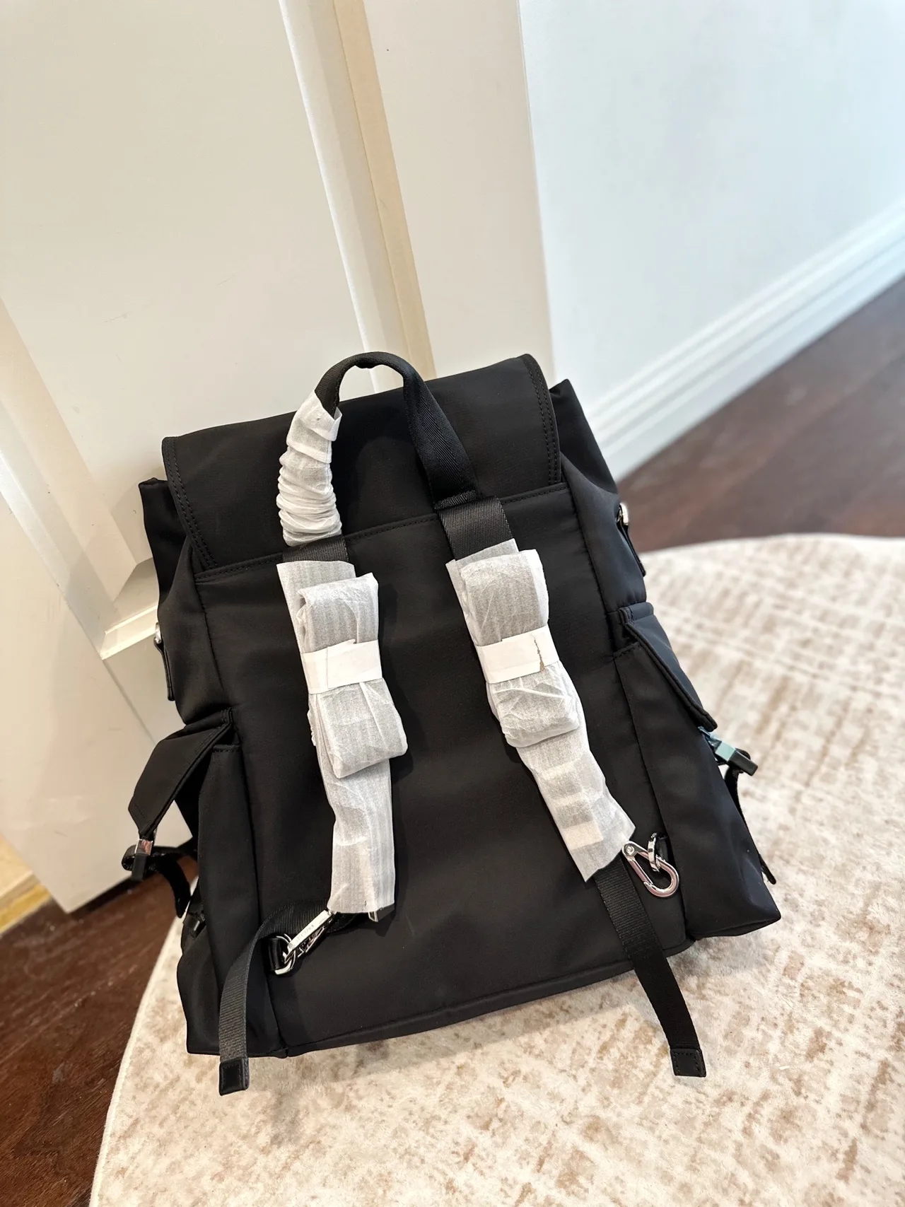Prada Cowhide Nylon Backpack in Black · view 4