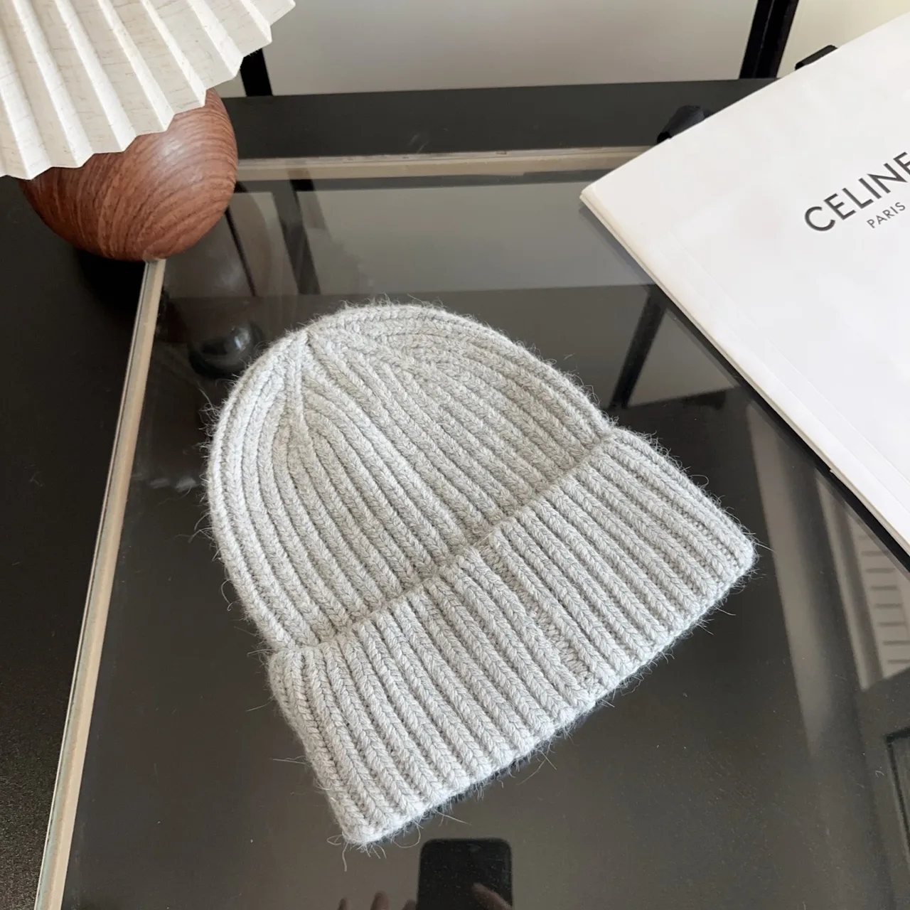 Celine Beanie in Grey · view 6