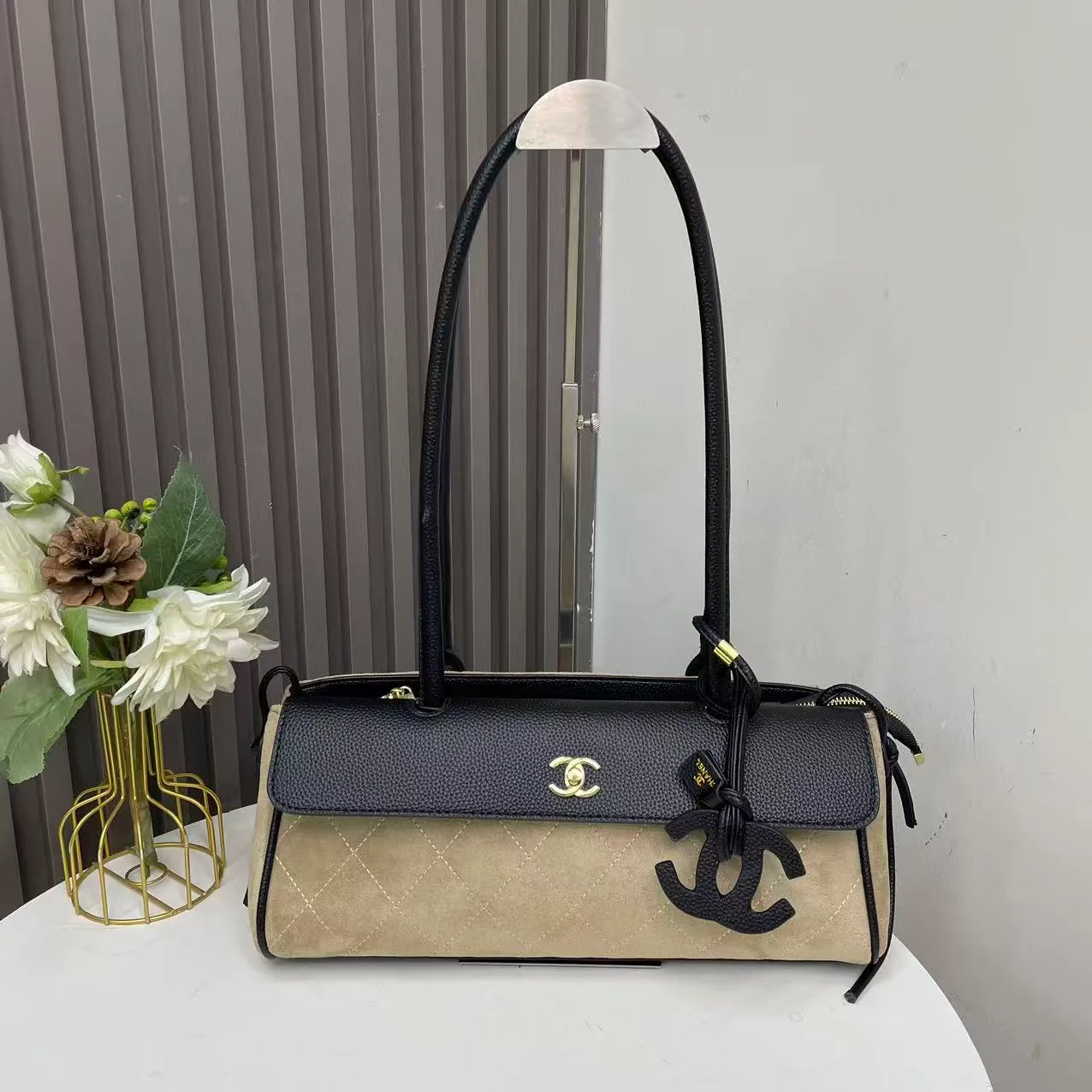 Chanel 89053 Baguette Bag in Black & Brown & Grey & Burgundy & Beige · view 7