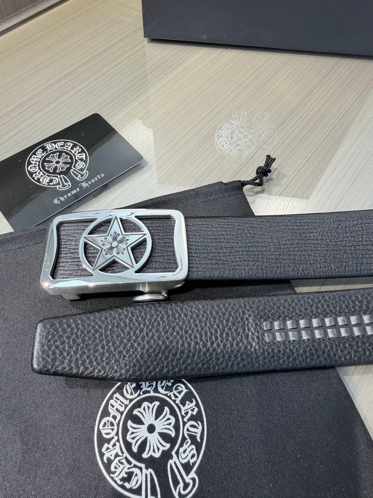Chrome Hearts Calfskin Belt in Black · view 6