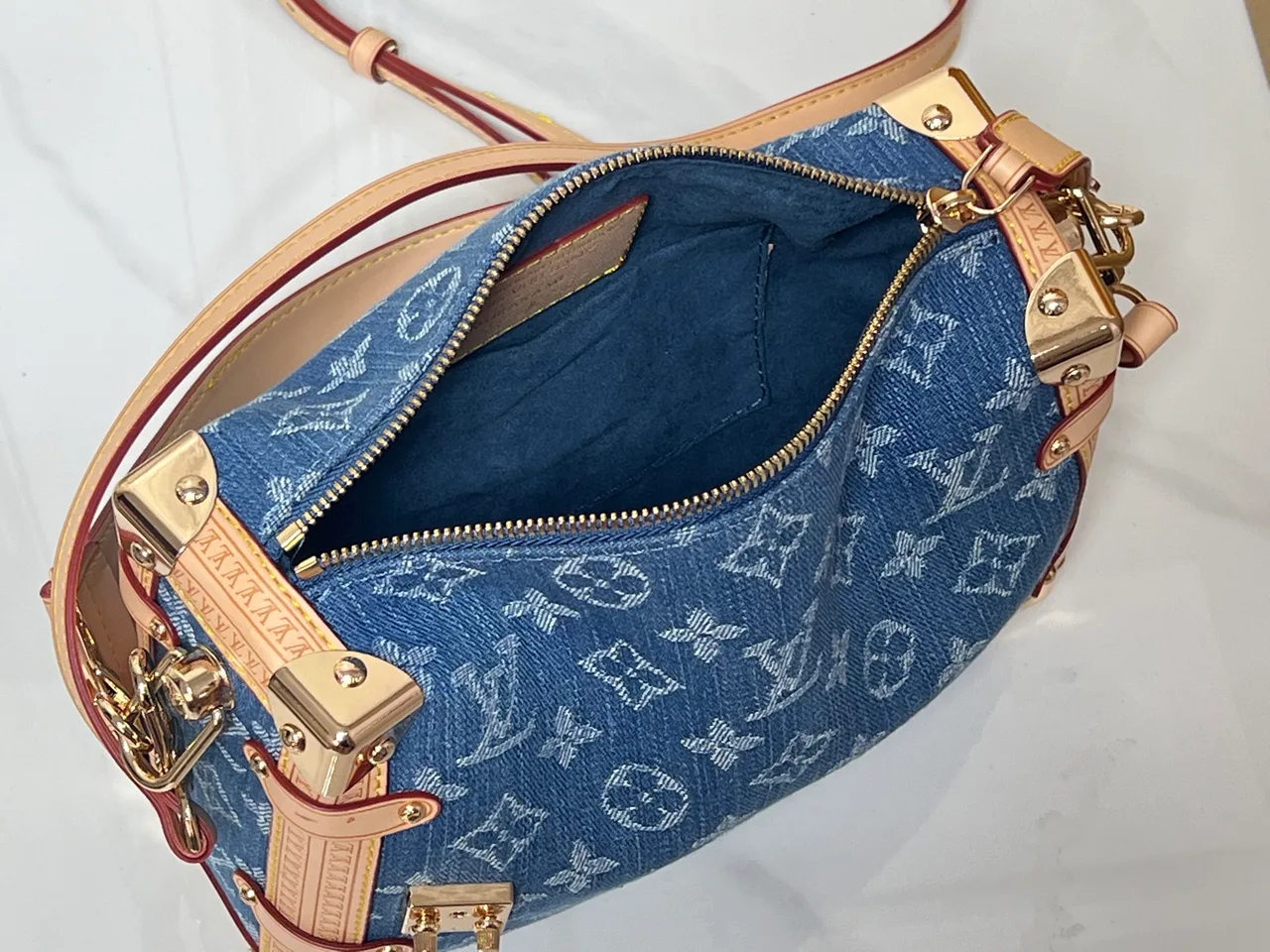 Louis Vuitton Denim Monogram Handbag in Blue · view 8