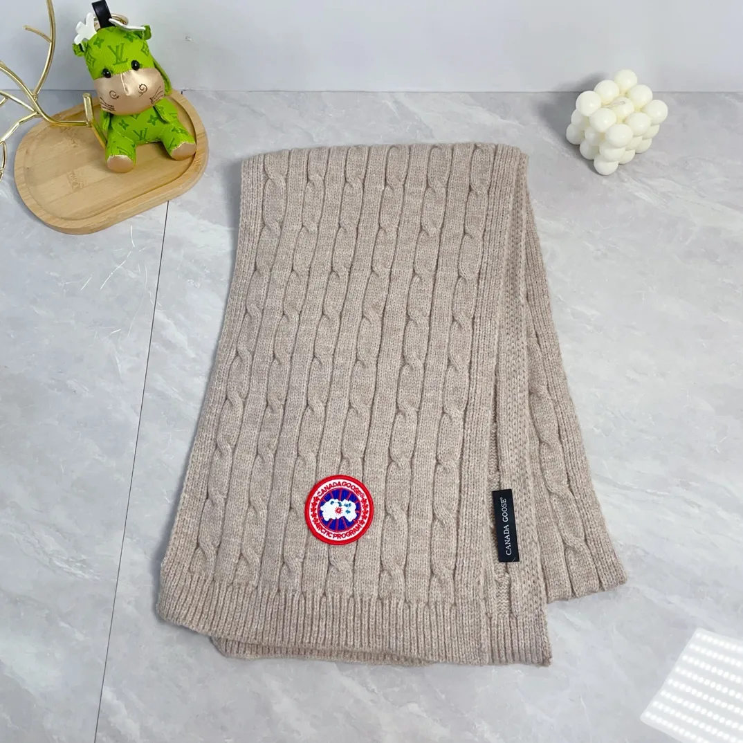 Canada Goose Wool Ribbed Hat Scarf and Gloves Set in Beige · view 3