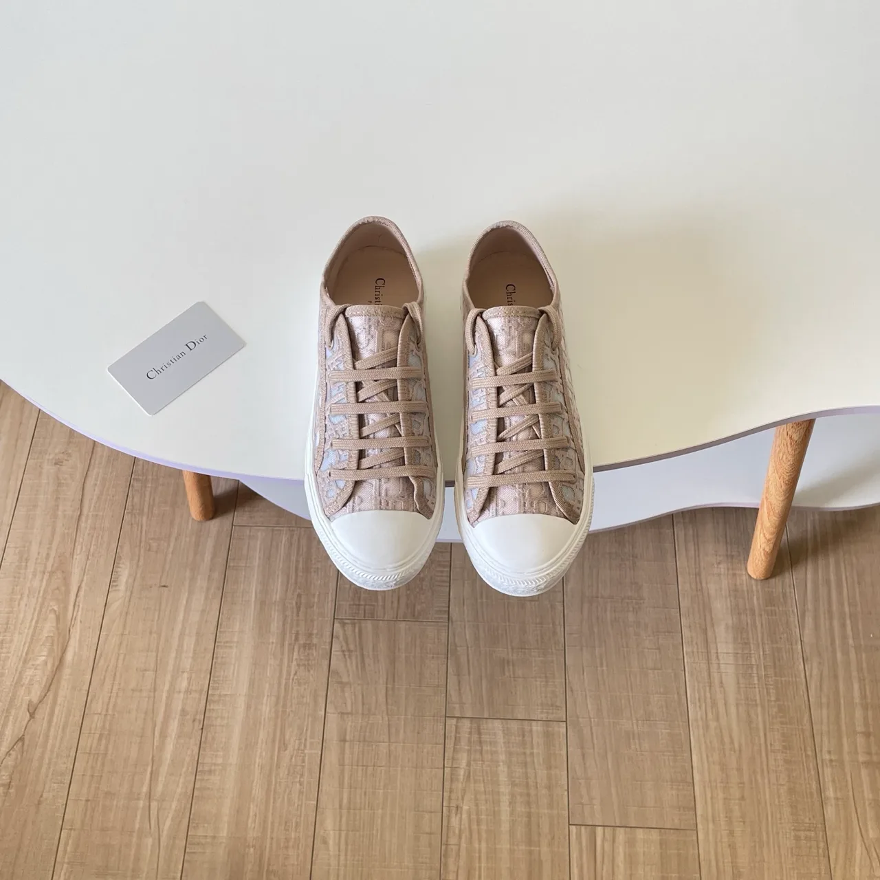 Dior Leather Smooth Sneakers in Beige · view 1
