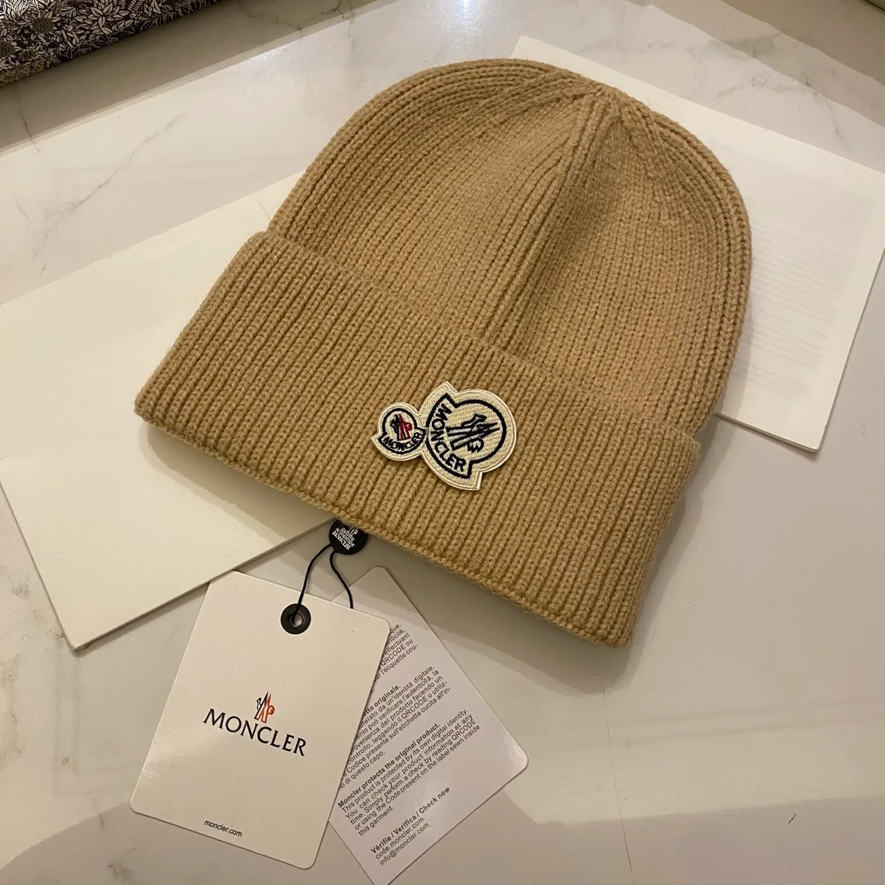 Moncler Beanie in Black & White & Grey & Beige & Brown & Blue & Pink & Burgundy & Orange & Yellow & Red · view 6