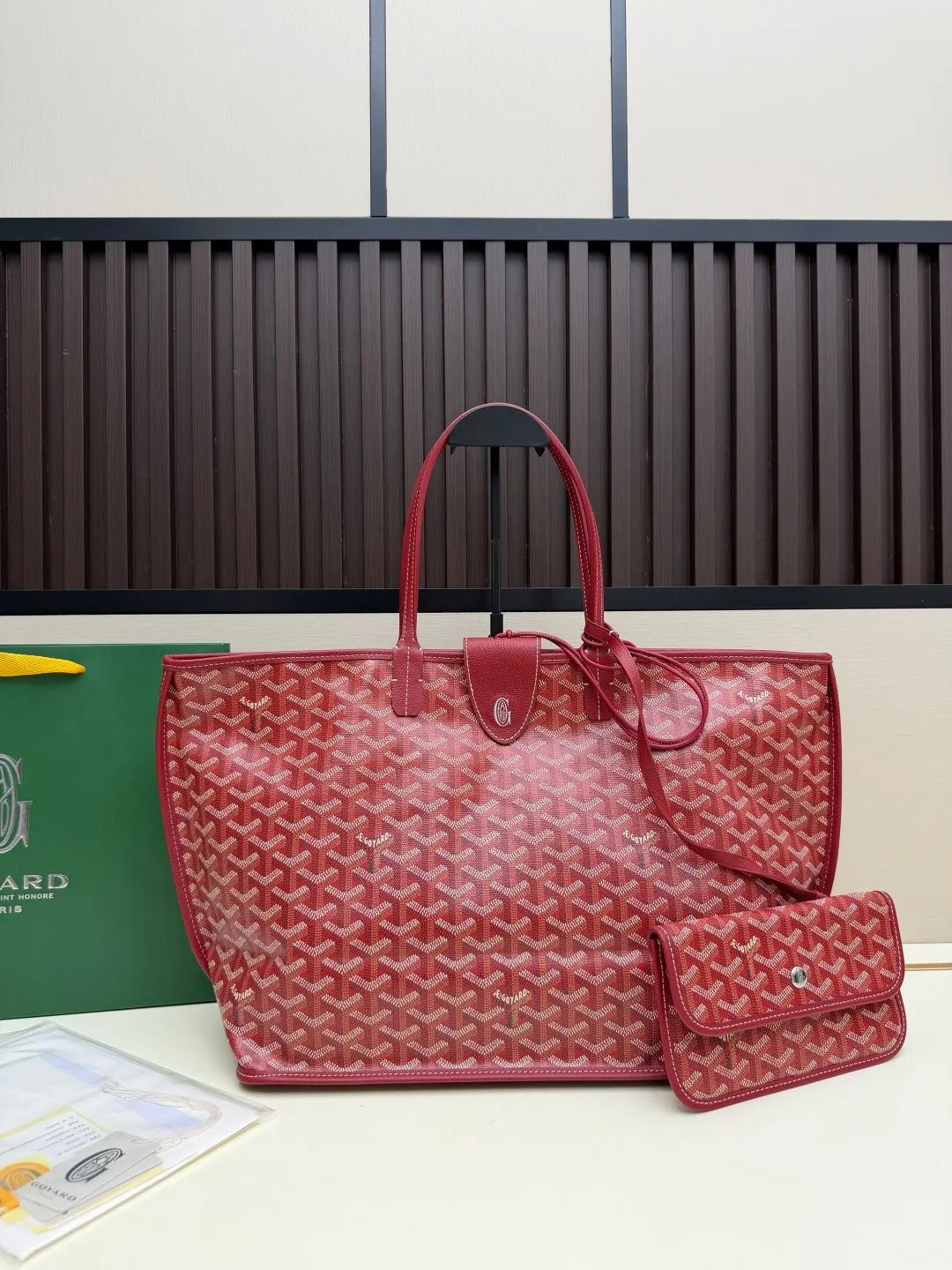Goyard Canvas Smooth Tote in Red · view 2