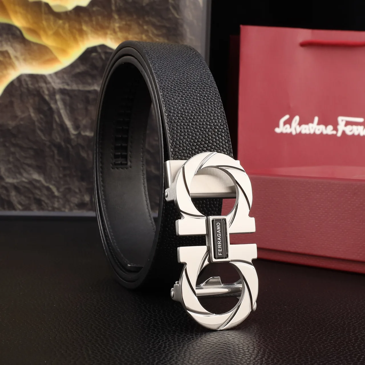 Ferragamo Automatic Belt in Black · view 3