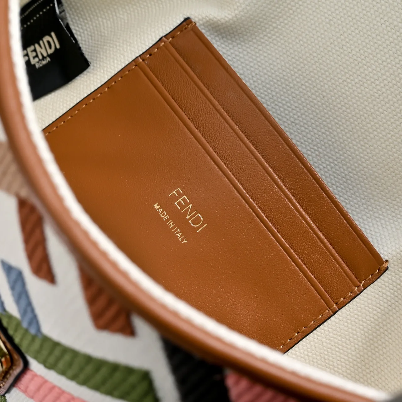Fendi Baguette Canvas Smooth Bag in White · view 7