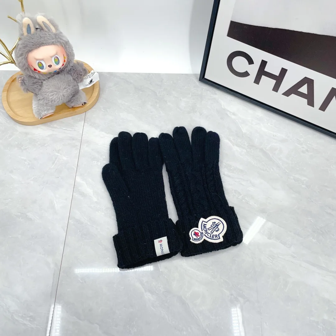 Moncler Wool Ribbed Hat Scarf and Gloves Set in Blue · view 5