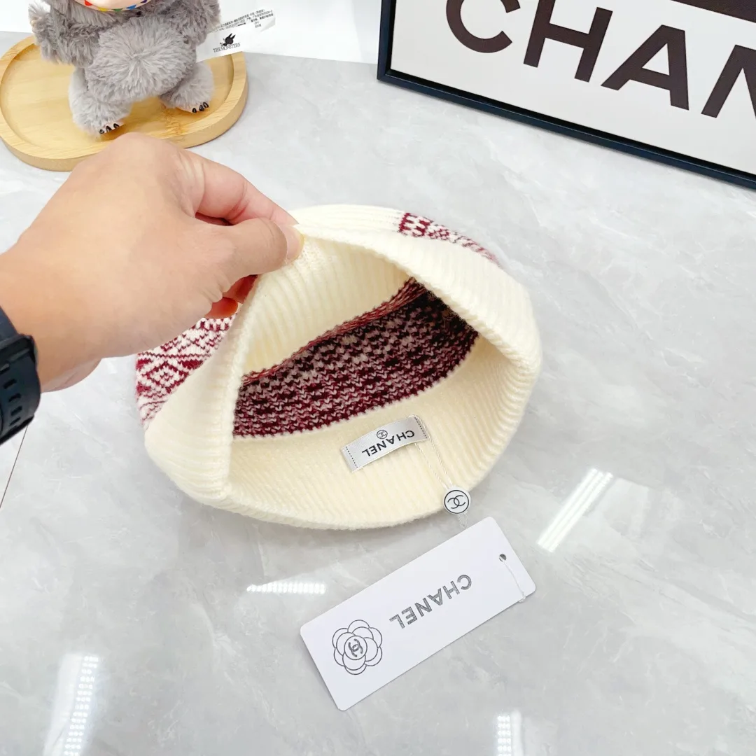 Chanel Wool Hat Scarf and Gloves Set in White · view 6