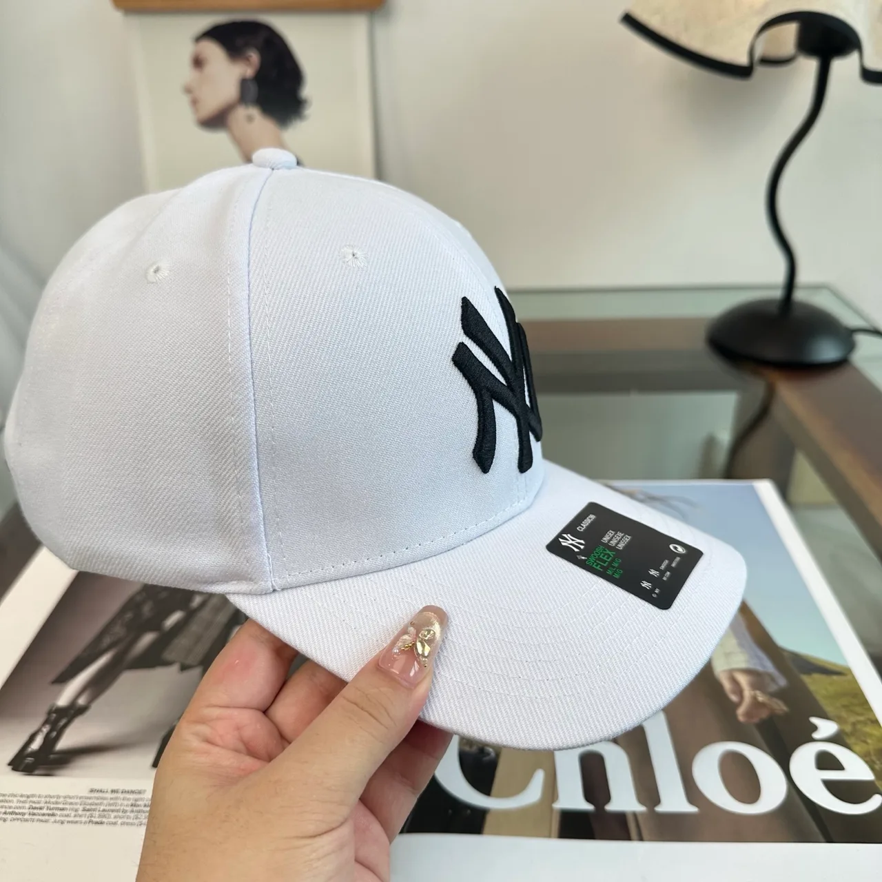 NY Letter Baseball Cap in Black & Grey & White & Brown & Green · view 7