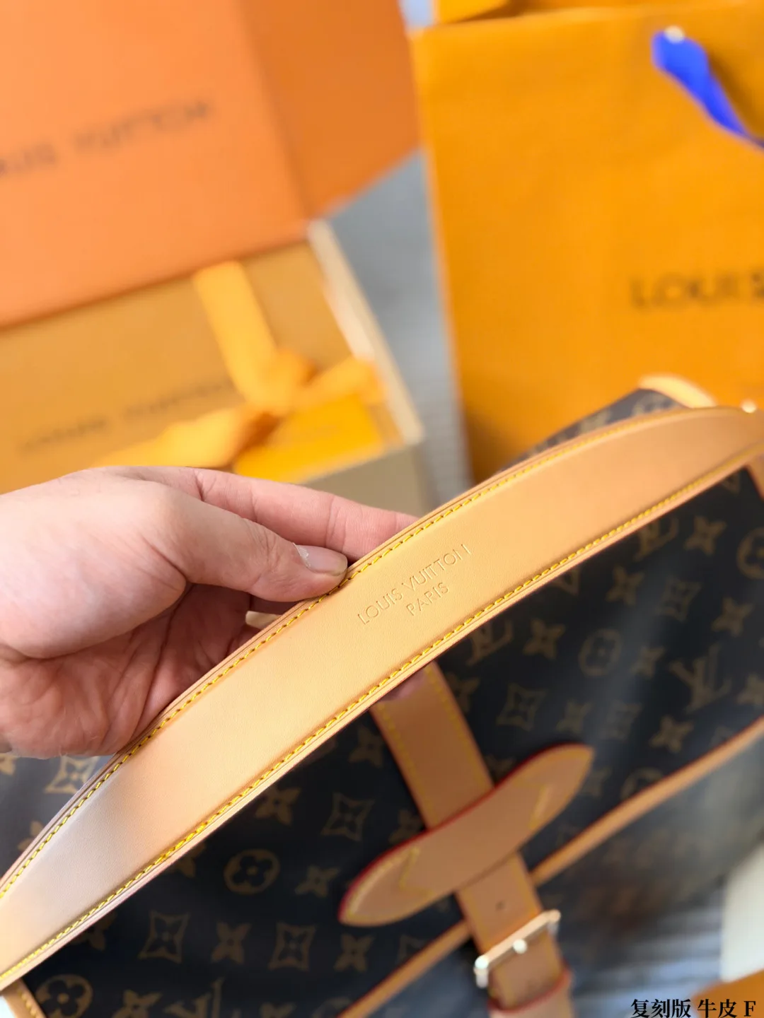 Louis Vuitton Cowhide Canvas Crossbody Bag in Brown · view 7