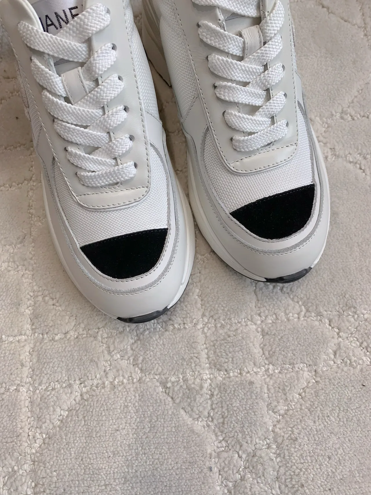 Chanel Cowhide Platform Sneakers in White · view 5