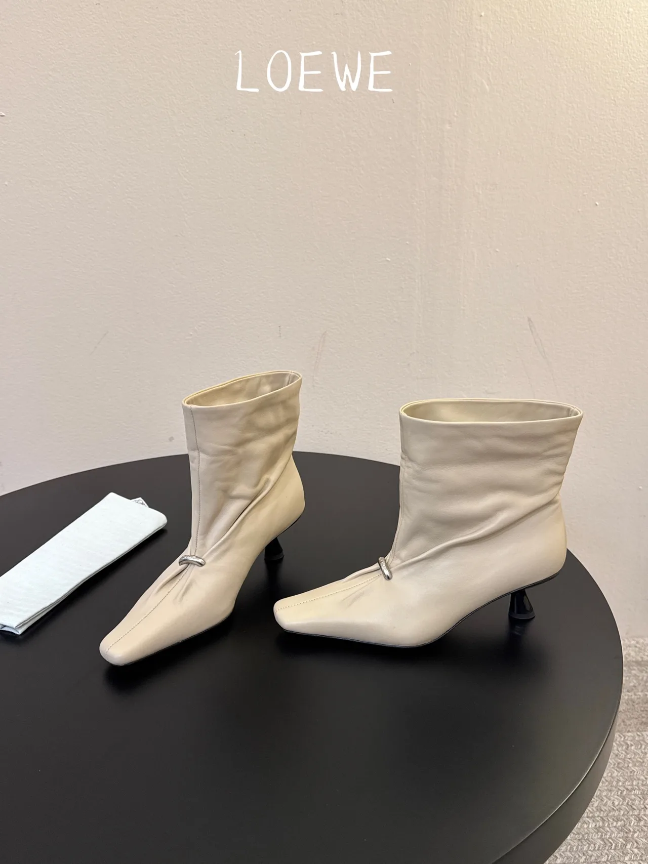 Loewe Cowhide Ankle Boots in White · view 3