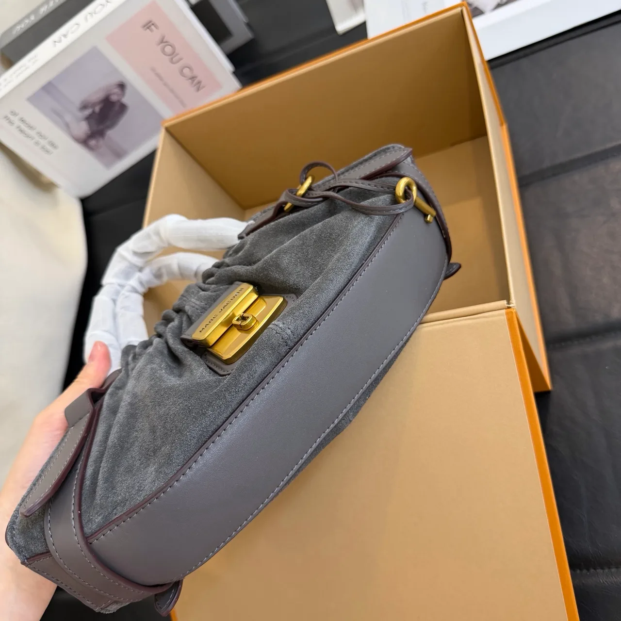 Marc Jacobs Cowhide Top-Handle Bag in Grey · view 6