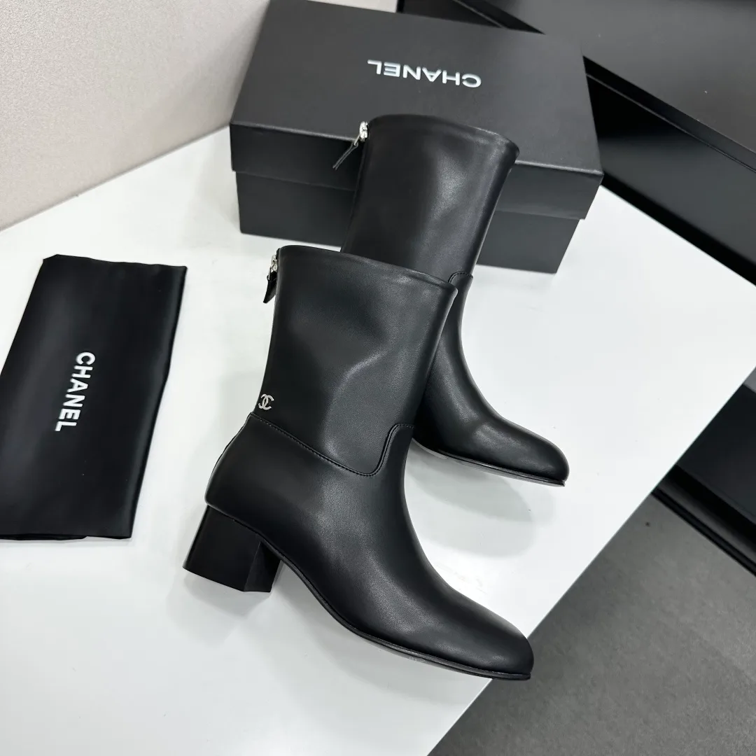 Chanel Cowhide Ankle Boots in Black · view 1