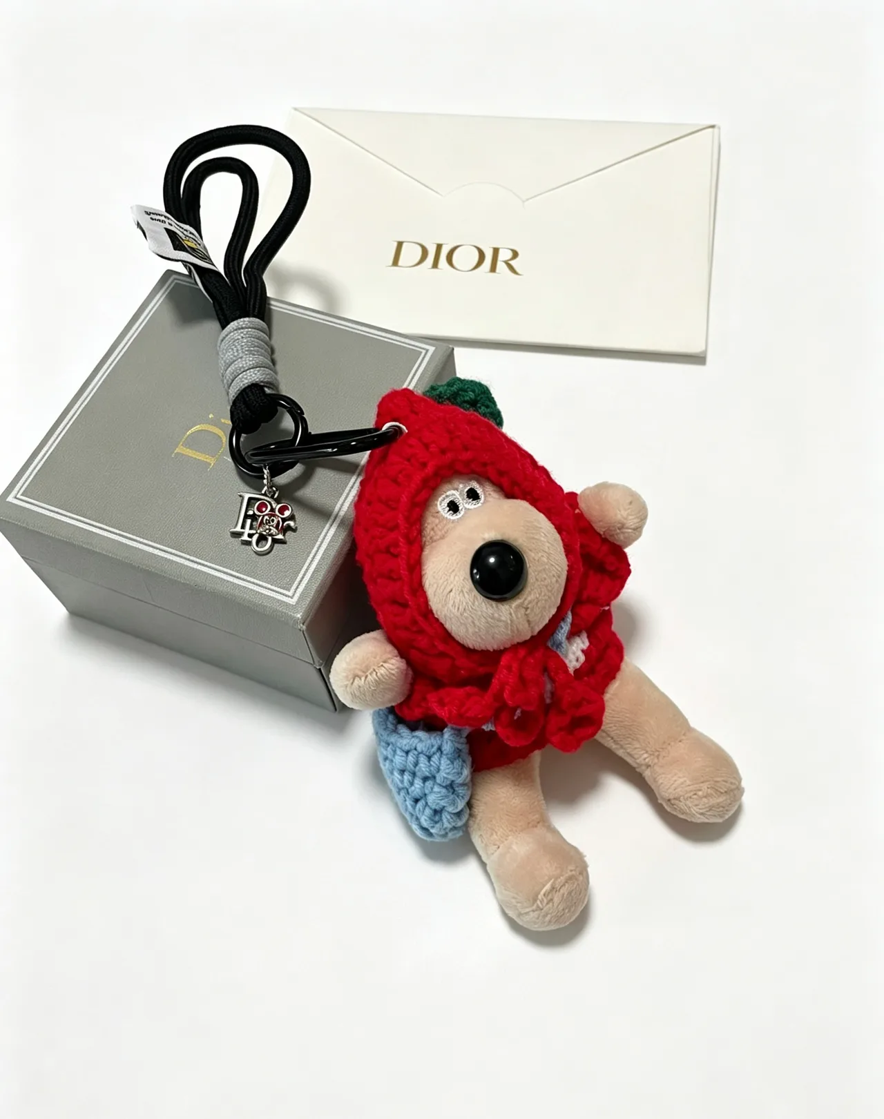 Dior Hooded Bear Keychain in Beige · view 6