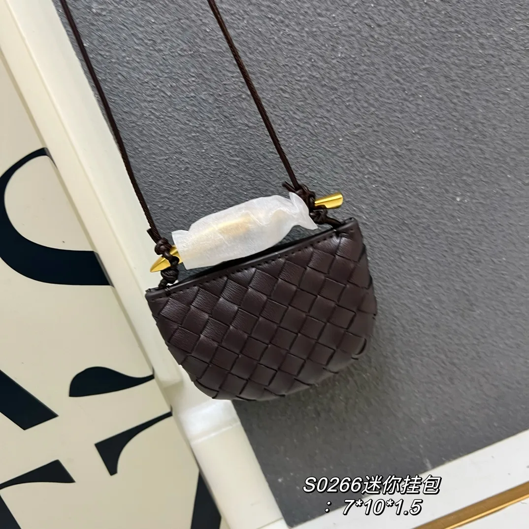 Bottega Veneta Woven Crescent Shoulder Bag in Brown · view 1