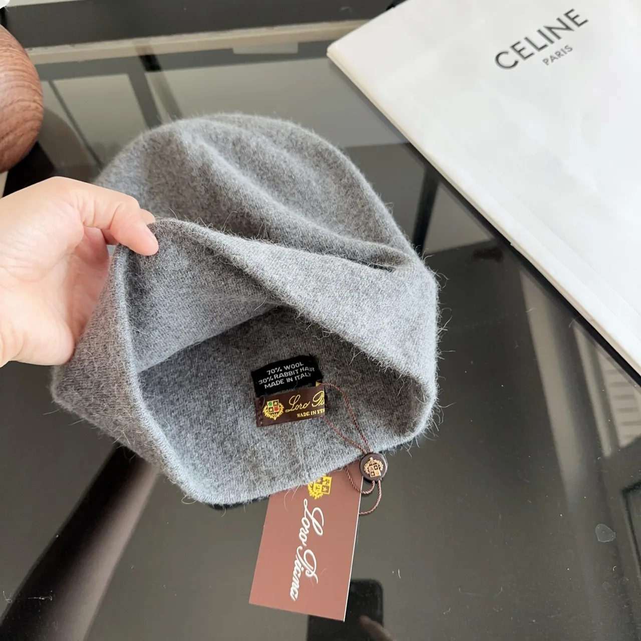Celine Beanie in Grey · view 8