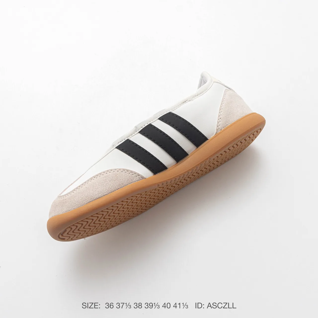 Adidas Striped Round-Toe Ballet Sneakers in White · view 6