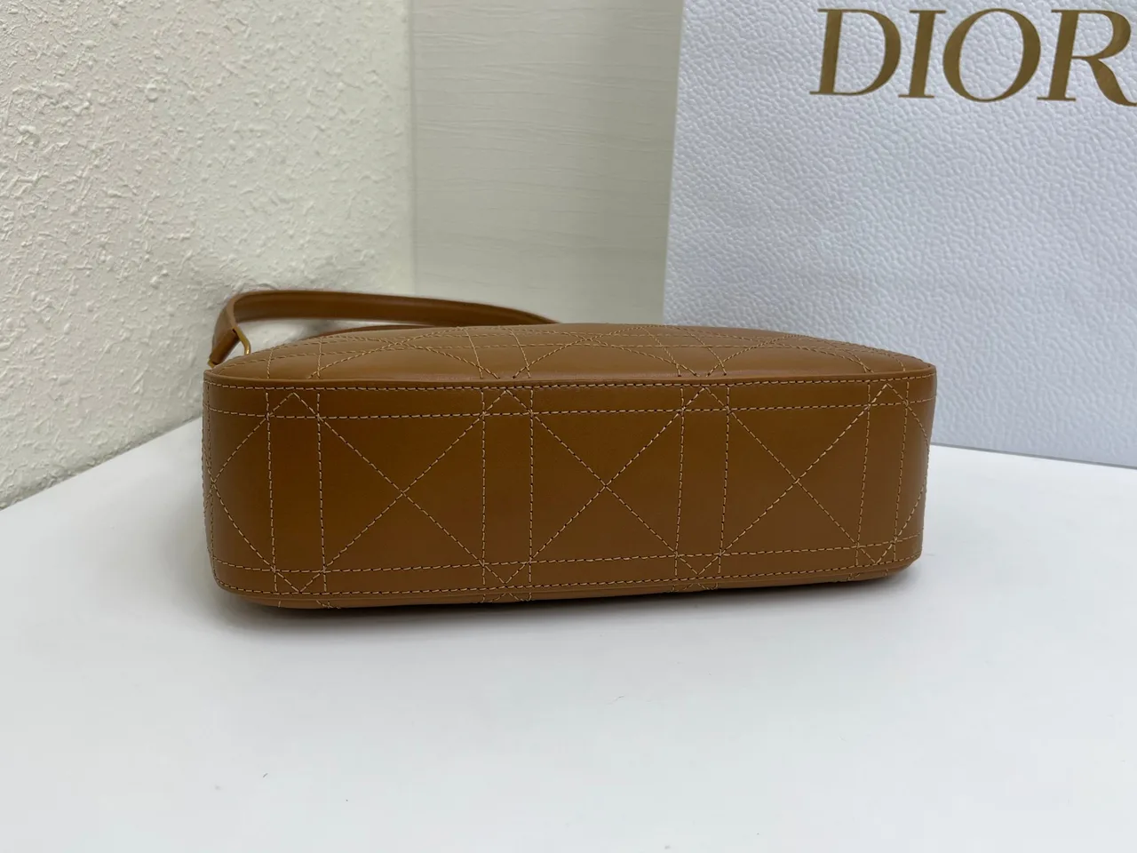 Dior Quilted Hobo Bag in Tan · view 4