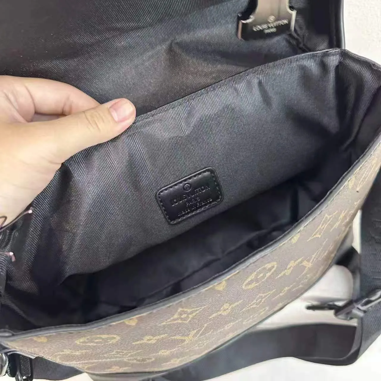 Louis Vuitton Monogram Messenger Bag in Black & Brown · view 7