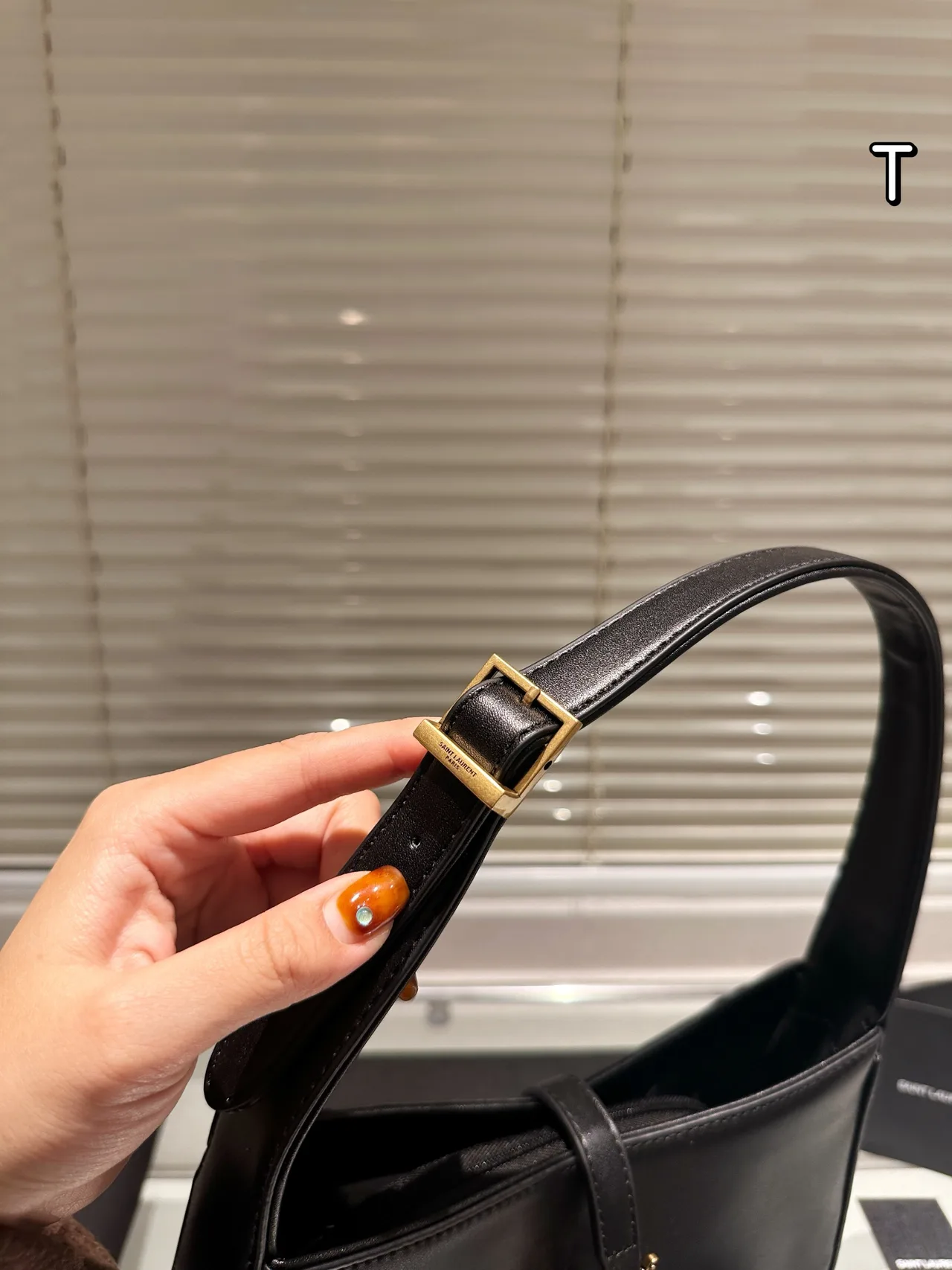 Saint Laurent Calfskin Shoulder Bag in Black · view 6