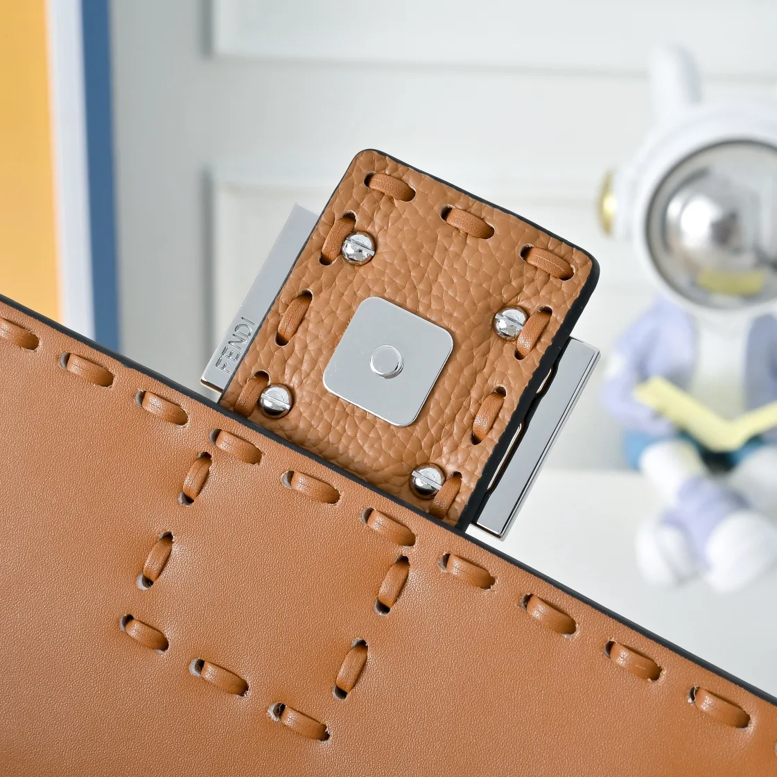 Fendi Baguette Smooth Bag in Tan · view 6