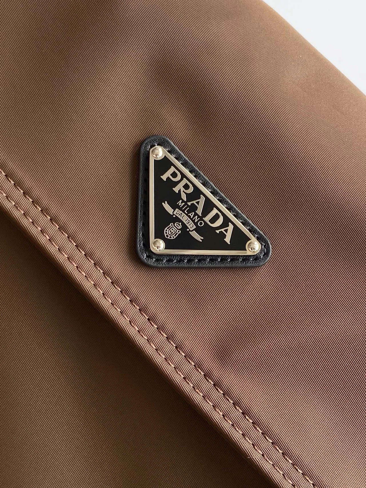 Prada Nylon Smooth Hobo Bag in Brown · view 5