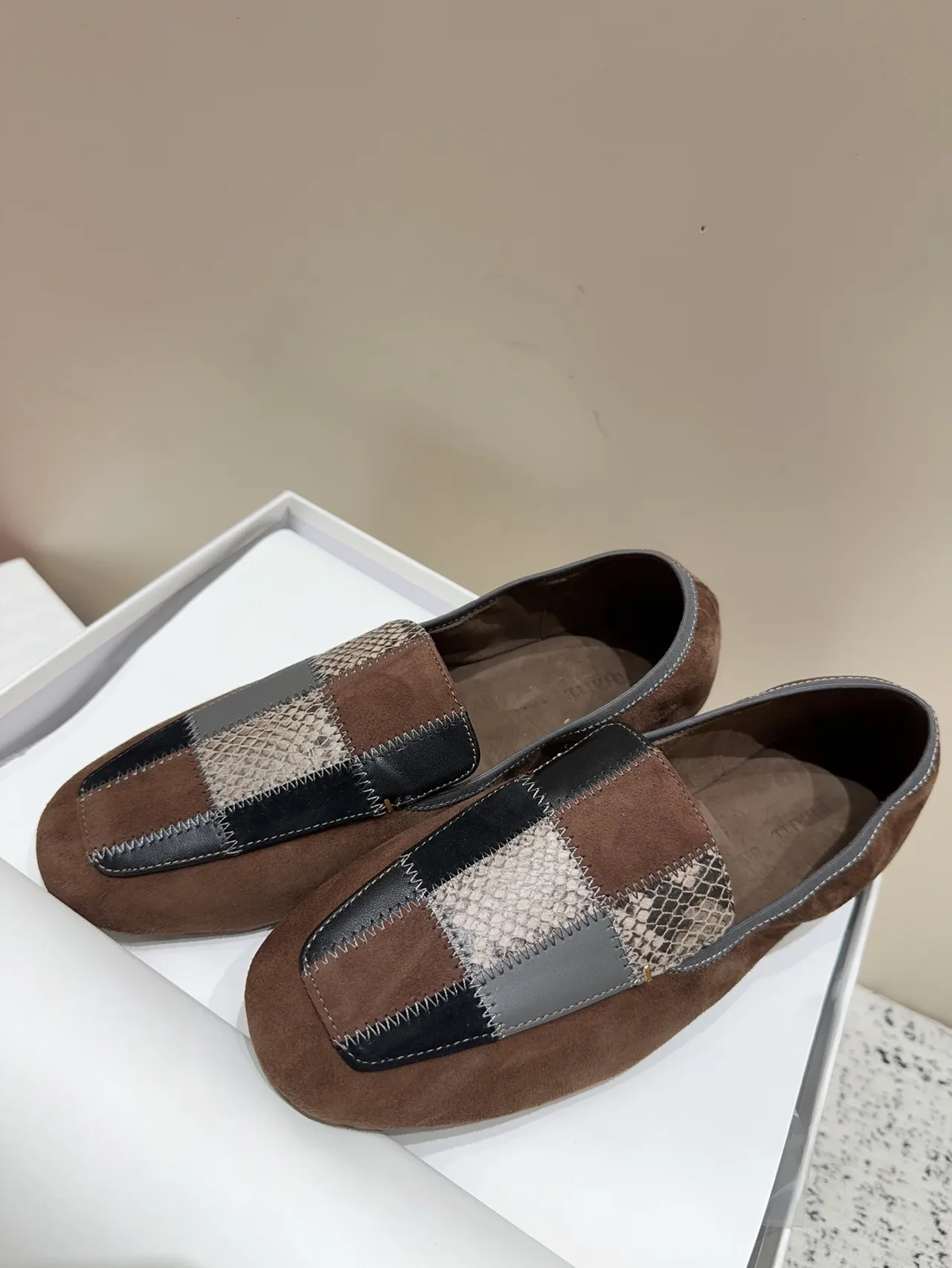 Khaite Sheepskin Round-Toe Loafers in Brown · view 6
