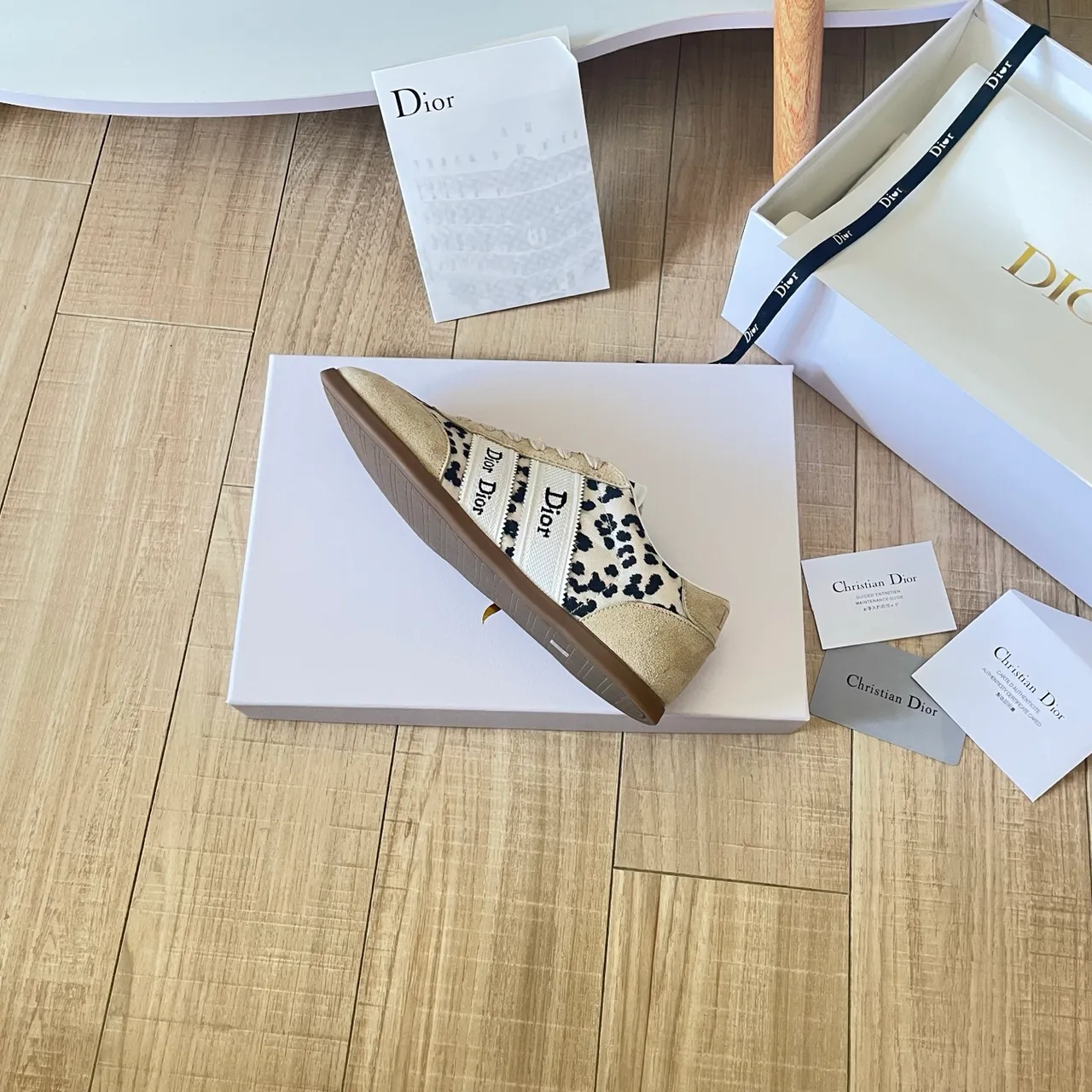 Dior Leather Sneakers in Beige · view 7